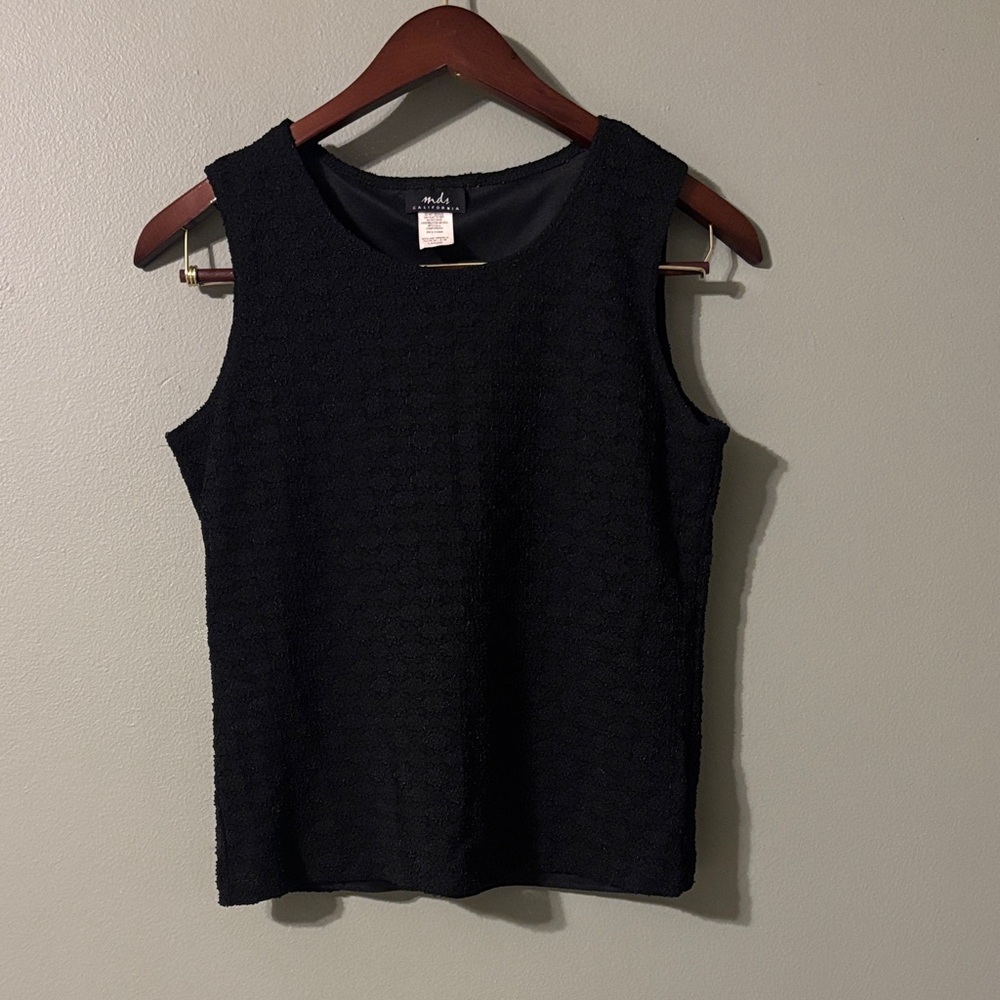 MDS California Black Textured Tank Top